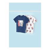 Mayoral Boys Blue and White Two T-shirts Set